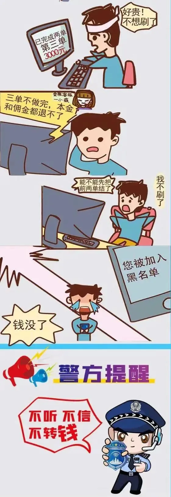 2.使用3个中文逗号分成4个短句：管家和.而下，防范.陷阱，传播.知识，守护.风险"